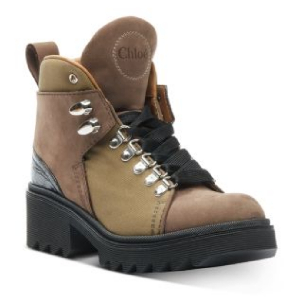Chloe Bella Military Green Ankle Boots 38